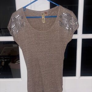 Top with Silver Sequin Accents and Flattering back